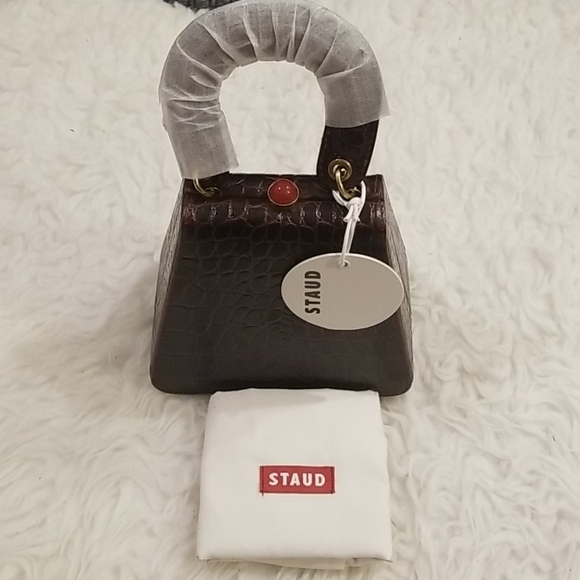 💕STAUD💕 Kenny Bag Brown Crocodile Embossed - Picture 14 of 16